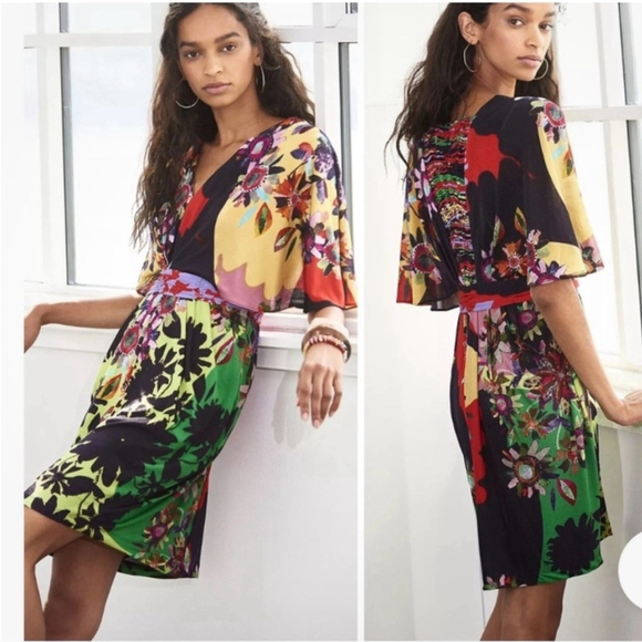 Anthropologie x RANNA GILL dress Sabatina floral Colorful flutter sleeves medium - Picture 15 of 15